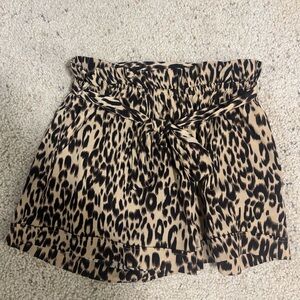 Belted Leopard/cheetah Print Women's Shorts